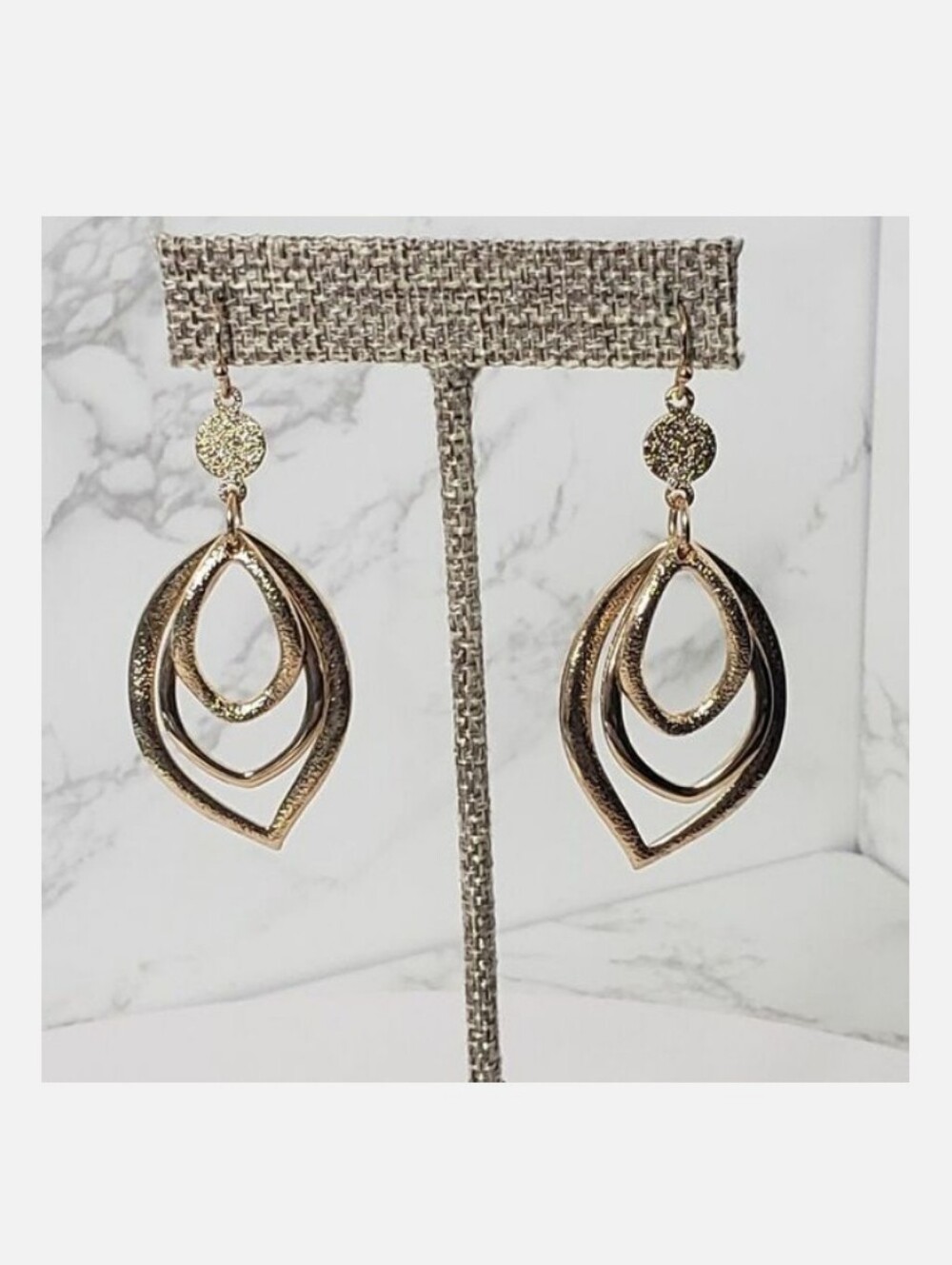 AVON Goldtone Double Luxe Loop French Hook Earrings